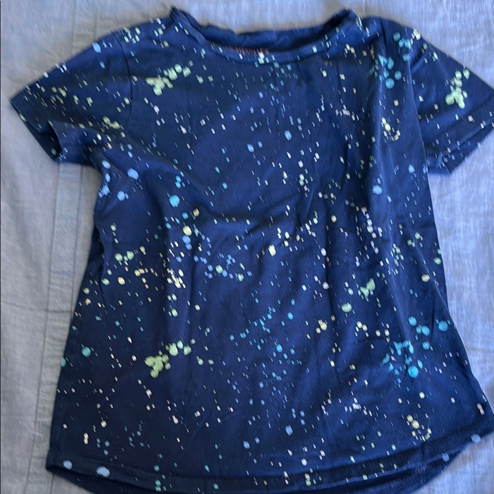 Crewcuts Blue and Yellow Galaxy Tee Short Sleeve